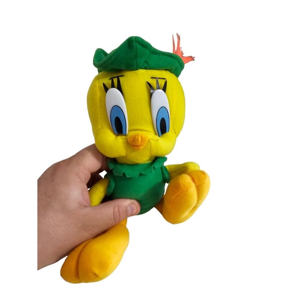 Vintage Ace 1997 Looney Tunes Tweety Bird Robin Hood Plush Stuffed Animal 10"